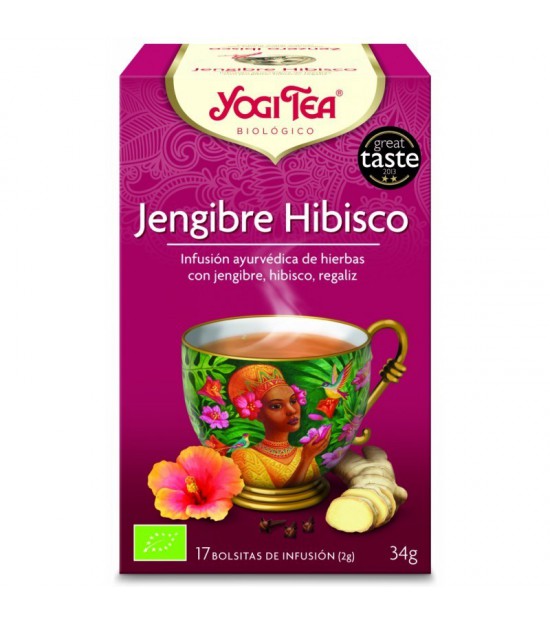Yogi tea infusion jengibre hibisco 17 bolsas BIO