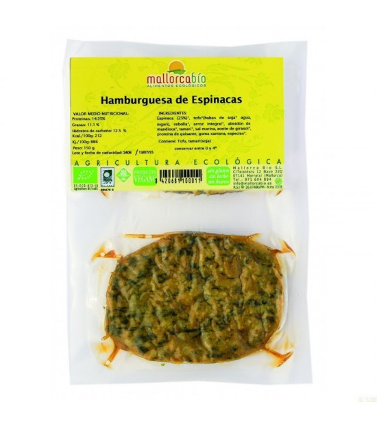 Hamburguesa espinacas MALLORCA BIO 150 gr